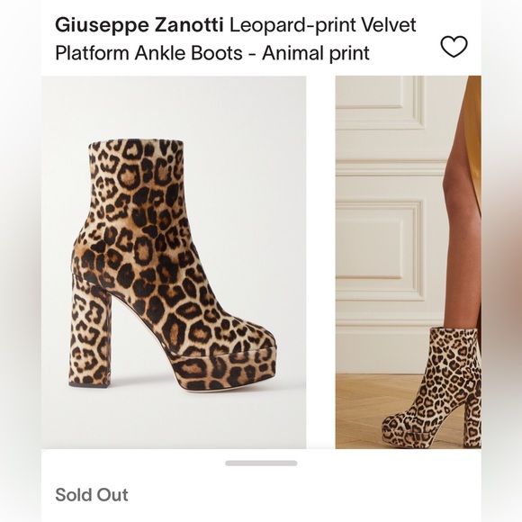 GIUSEPPE ZANOTTI LEOPARD PRINT ANKLE BOOTS WITH BLOCK HEEL - Picture 1 of 11